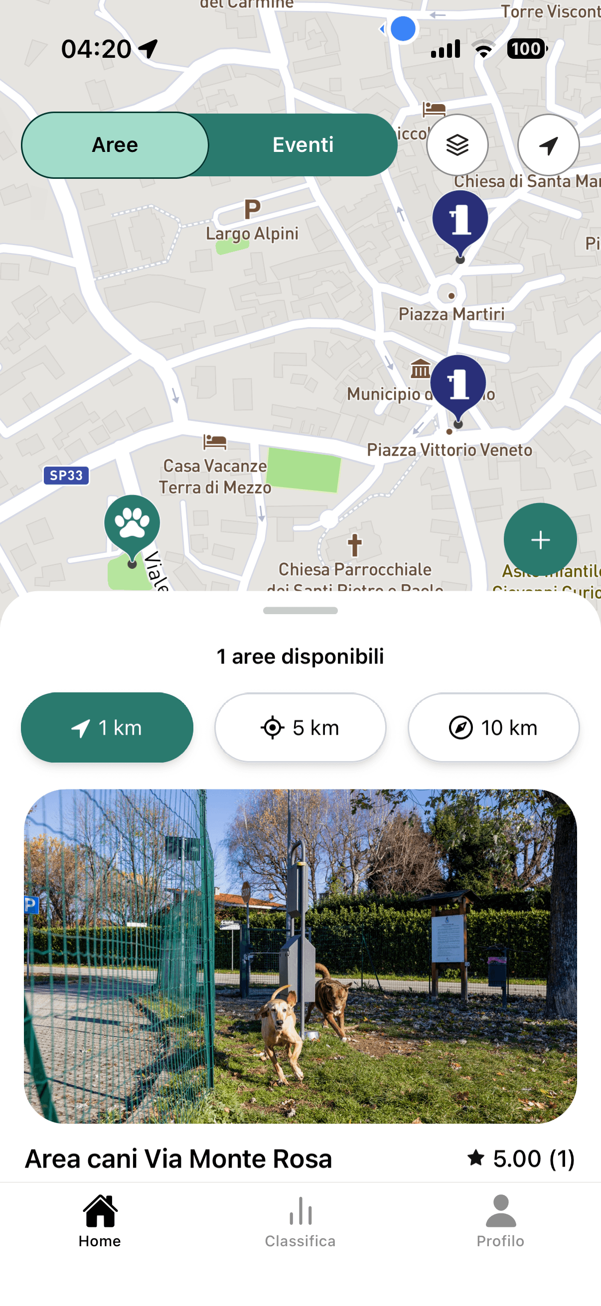 Mappa di Barks con aree cani ed eventi vicini nel quartiere.